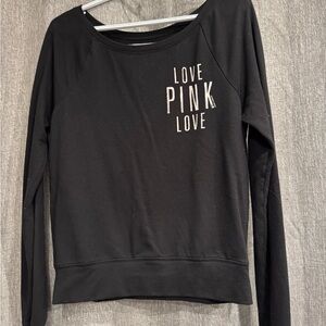 Victoria's Secret Black Sweatshirt with Love Pink Design